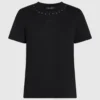 T-Shirt mit Nieten und Signatur