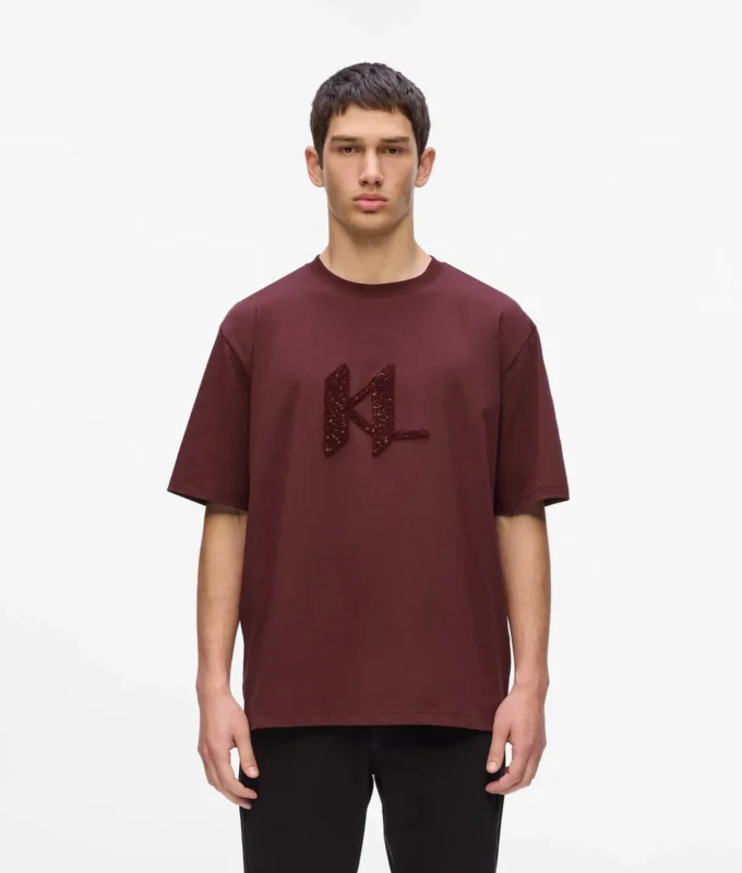 T-Shirt mit Pailletten-Monogramm