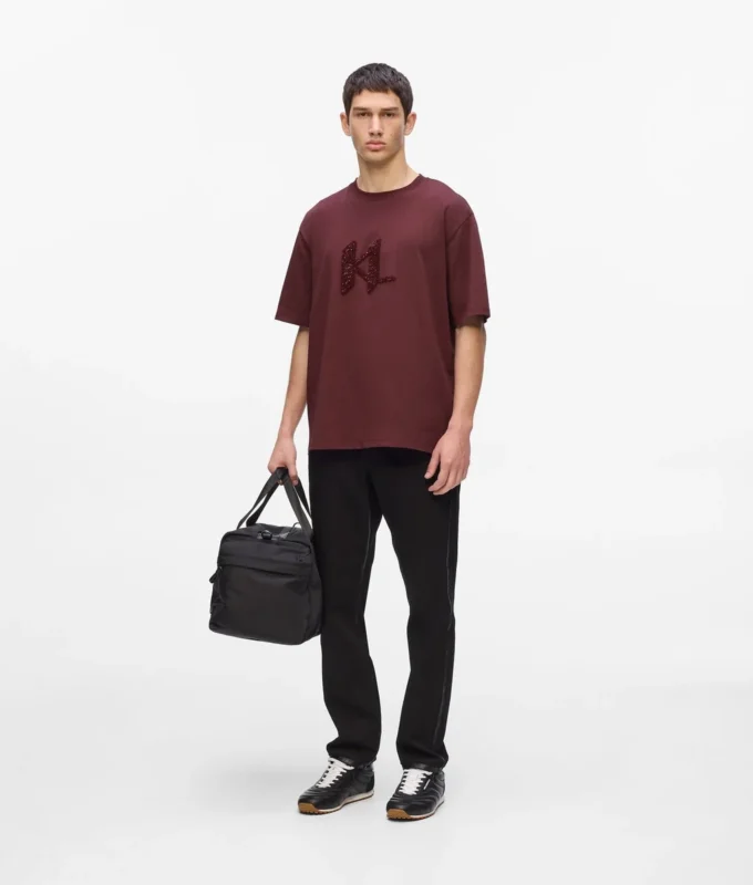 T-Shirt mit Pailletten-Monogramm