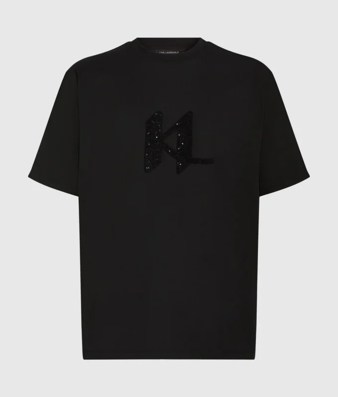 T-Shirt mit Pailletten-Monogramm