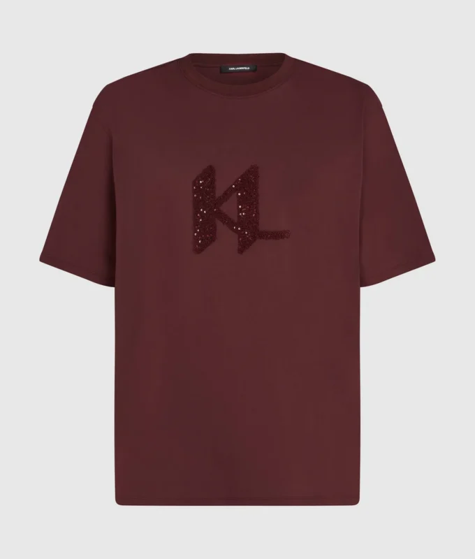 T-Shirt mit Pailletten-Monogramm