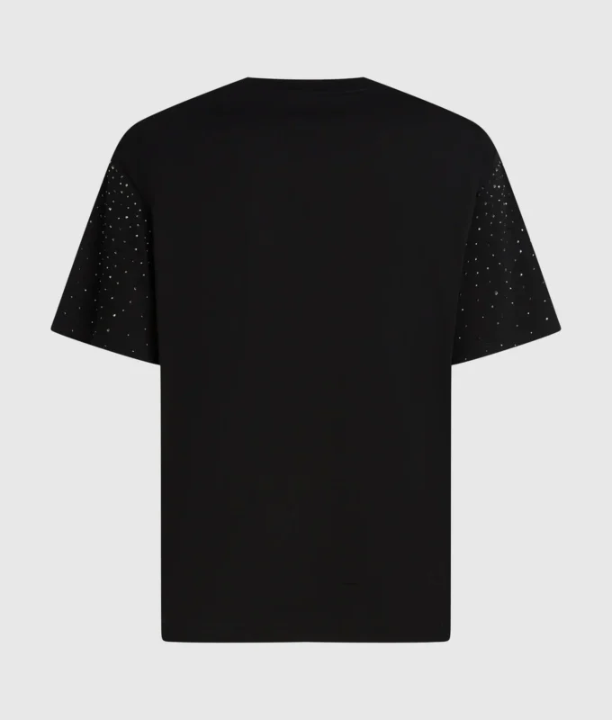 T-Shirt mit Strass-Monogramm T-Shirt mit Strass-Monogramm
