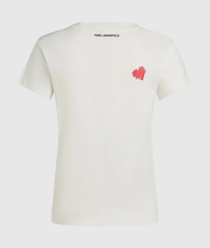 T-Shirt mit V-Ausschnitt und Herzen T-Shirt mit V-Ausschnitt und Herzen