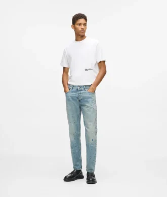 Tapered Jeans mit Farbspritzern