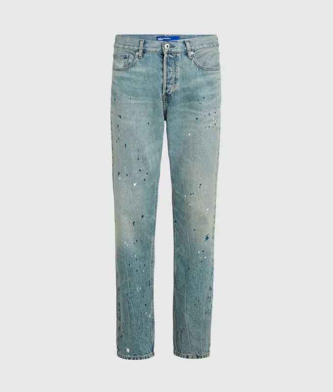 Tapered Jeans mit Farbspritzern Tapered Jeans mit Farbspritzern