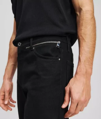 Tapered Jeans mit Reißverschlussdetail