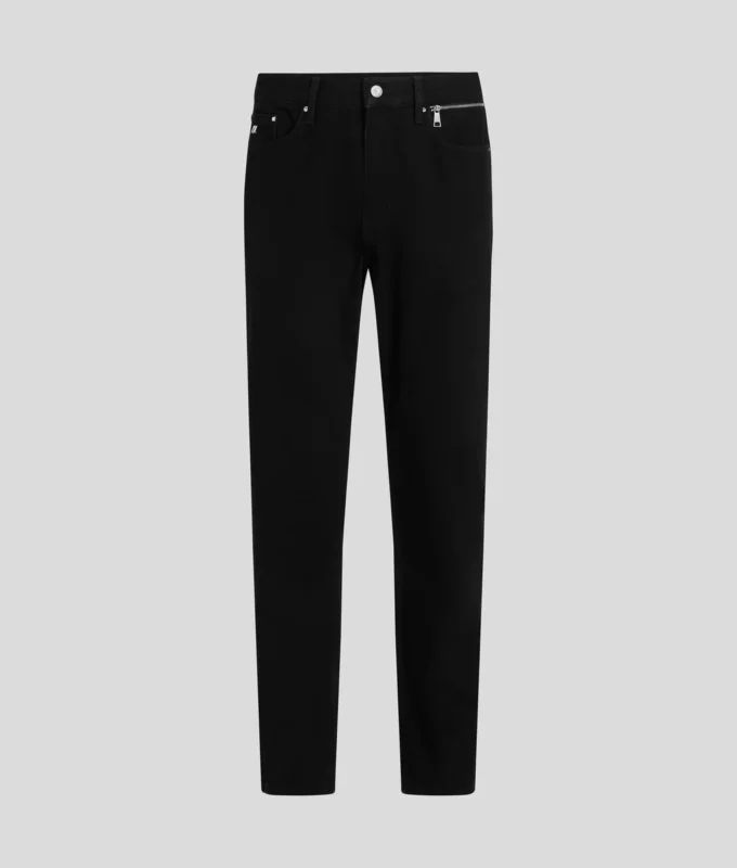 Tapered Jeans mit Reißverschlussdetail