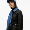 Trenchcoat mit Denim-Einsätzen Trenchcoat mit Denim-Einsätzen