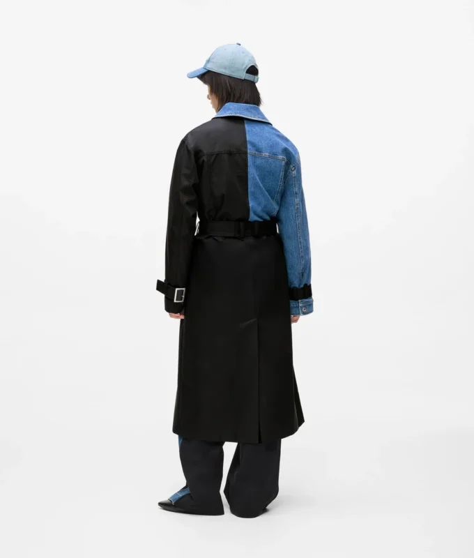 Trenchcoat mit Denim-Einsätzen Trenchcoat mit Denim-Einsätzen