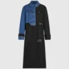 Trenchcoat mit Denim-Einsätzen Trenchcoat mit Denim-Einsätzen