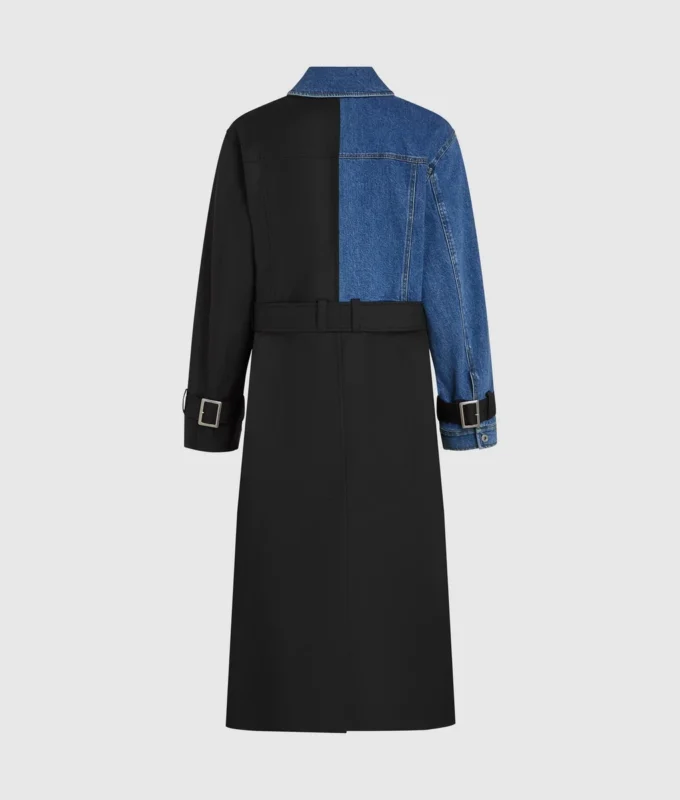 Trenchcoat mit Denim-Einsätzen Trenchcoat mit Denim-Einsätzen