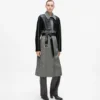 Tweed- und Kunstledermantel Tweed- und Kunstledermantel