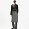 Tweed- und Kunstledermantel Tweed- und Kunstledermantel