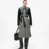 Tweed- und Kunstledermantel Tweed- und Kunstledermantel