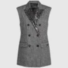 Tweedweste mit Paillettenrevers Tweedweste mit Paillettenrevers