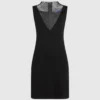 V-Ausschnitt-Kleid aus Strass-Mesh