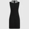 V-Ausschnitt-Kleid aus Strass-Mesh