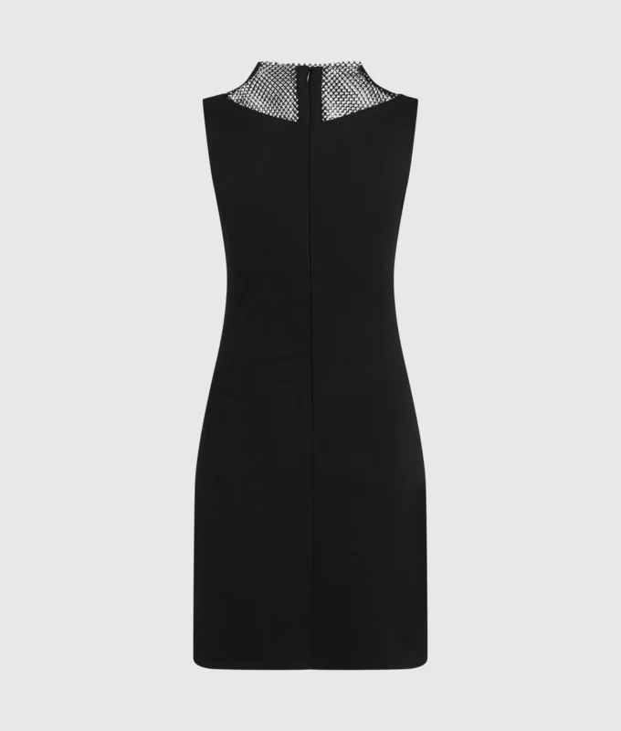 V-Ausschnitt-Kleid aus Strass-Mesh