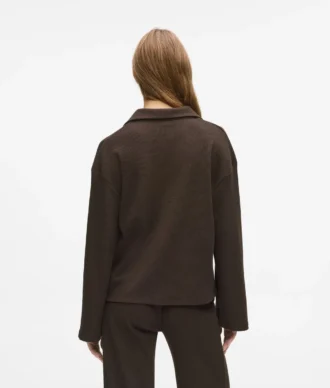 Waffel-Loungewear-Poloshirt