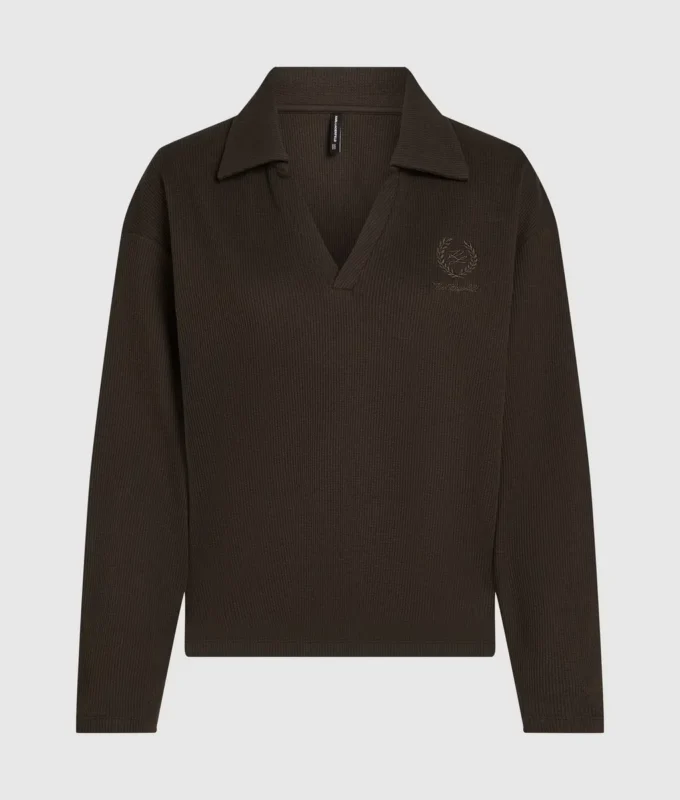 Waffel-Loungewear-Poloshirt Waffel-Loungewear-Poloshirt