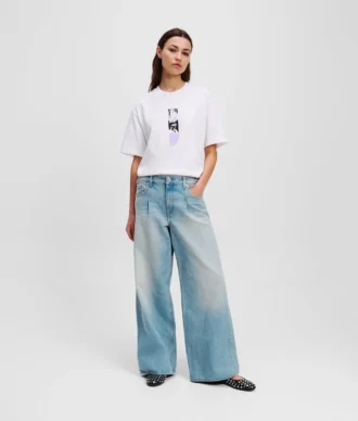 WEITE JEANS MIT PLISSEEFALTEN