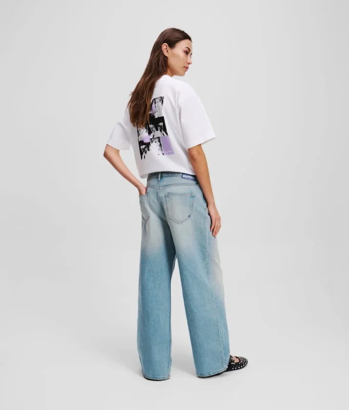 WEITE JEANS MIT PLISSEEFALTEN WEITE JEANS MIT PLISSEEFALTEN