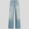 WEITE JEANS MIT PLISSEEFALTEN WEITE JEANS MIT PLISSEEFALTEN