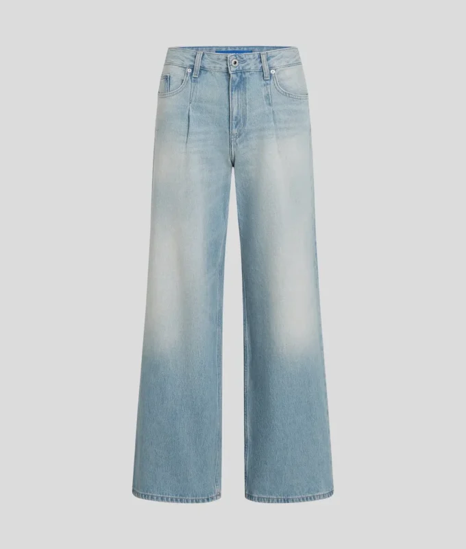 WEITE JEANS MIT PLISSEEFALTEN WEITE JEANS MIT PLISSEEFALTEN