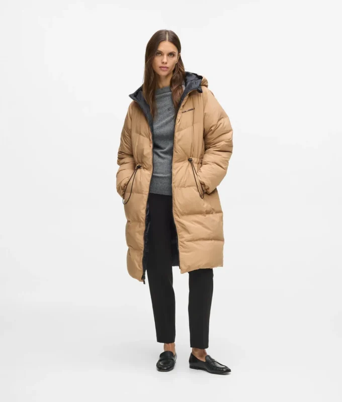 Wendbare lange Daunenjacke