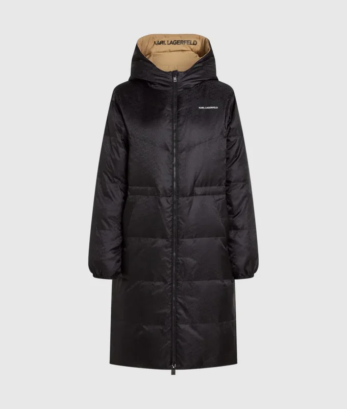 Wendbare lange Daunenjacke