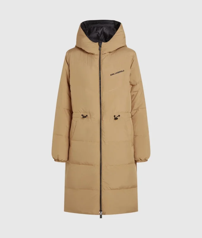 Wendbare lange Daunenjacke