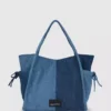 Zweifarbige Denim-Shopper