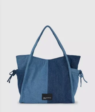 Zweifarbige Denim-Shopper
