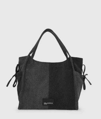 Zweifarbige Denim-Shopper