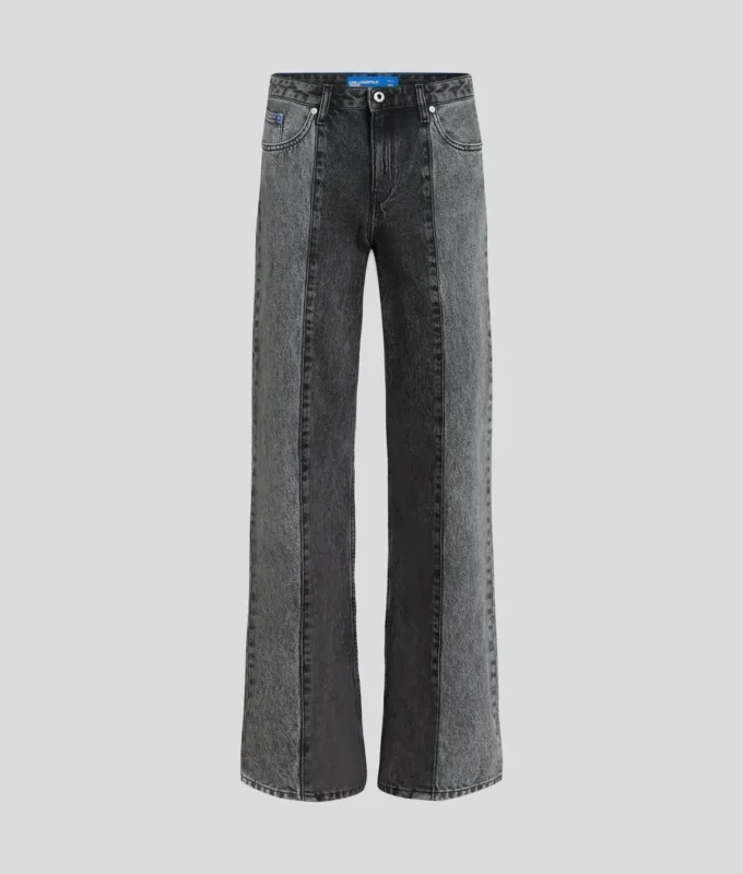 ZWEIFARBIGE, ENTSPANNTE JEANS MIT MITTLERER TAILLE ZWEIFARBIGE, ENTSPANNTE JEANS MIT MITTLERER TAILLE