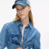 Zweifarbige helle Denim-Kappe